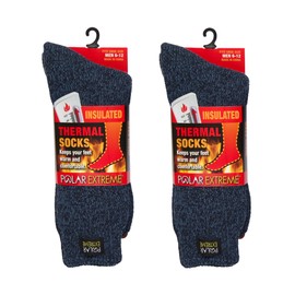 Polar Extreme Thermal Hiking Sock For Men & Women, Insulated Warmth for Cold Weather Boot Comfort, One Size Fits Most, 2 Pack, Denim/Denim