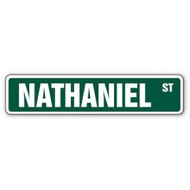 NATHANIEL Street Sticker Sign kids room childrens name gift kid child boy girl entry - Sticker Graphic - Auto, Wall, Laptop, Cell, Truck Sticker for windows, cars, trucks, tool boxes, laptops