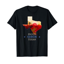 Proud Czech Texan - Texas and Czech Republic Map and Flag T-Shirt