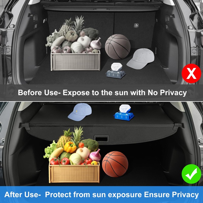 AUXKO Retractable Cargo Cover for Volkswagen Atlas Cross Sport 2025-2020,