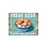Fresh Eggs Delicious And Free Range Theme Retro style metal