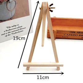 Aisamco 12Pcs 19cm Mini Wooden Easel,Natural Wood Display Stand Artist Easel Tabletop Holder Stand for Displaying Small Canvases,Business Cards,Photos,DIY Crafts,Signs