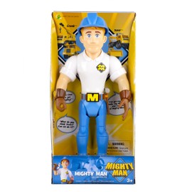 Mighty Wheels Mighty Man 12" Action Figure - Poseable Builder Character with 3 Catchphrases and Removable Hammer - Pretend Play Learning Toys - Construction Toys for 3+ Year Old Boys and Girls