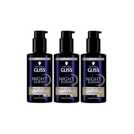 Gliss Night Elixir Ultimate Repair (3 x 100 ml), Hair Serum Regenerates Damaged Hair During Sleep, Hair Care Leaves Soft & Regenerated Hair Overnight