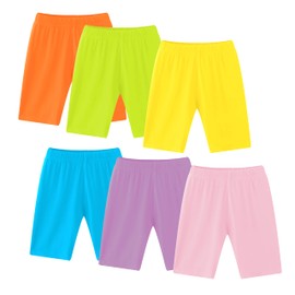 Coralup Girls Shorts Bike Shorts Summer Solid Color Pack of 6