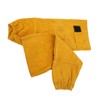 Pair Welding Sleeve Cowhide Wearproof Heat Resistant Golden Yellow for