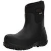 Bogs Men's Workman Mid Composite Toe Waterproof Construction Boot, Black,