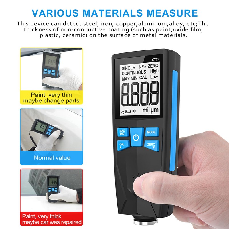 Car Paint Thickness Gauge, Automotive Coating Thickness Gauge Tester, Paint