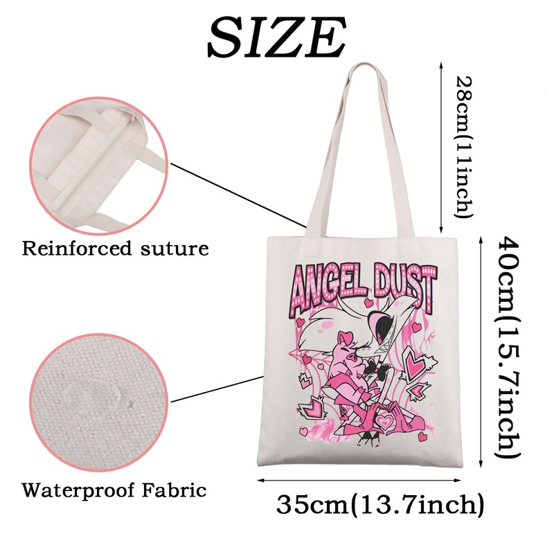 MYSOMY Demon Hotel Tote Bag Hazbin Anime Merch Angel Dust