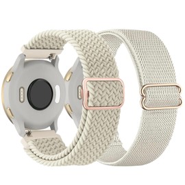 TUCOMO Stretchy Nylon Wristband Compatible with Garmin Venu 3S/Venu 2S/Vivoactive 4S/Vivomove 3S, 18 mm Braided Loop Elastic Replacement Strap for Garmin Forerunner 255S/265S Men Women