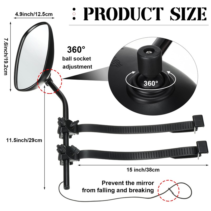Tallew 2 Pcs Towing Clip on Mirror Universal Extension Mirror