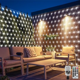 CORST 6X2M 300LEDs Net Lights Indoor Outdoor for Bushes Plug in,Mesh Lights Large Fairy Lights Garden Tree Lights,Waterproof,Connectable, 8Modes (White)