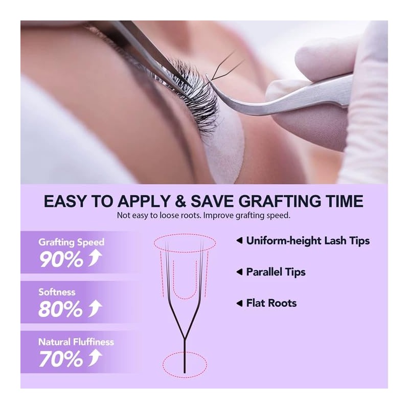Natuhana 2D U Shape Lash Extensions Easy Fan Russian Volume