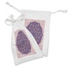 Ambesonne Purple Mandala Fabric Pouch Set of 2, Abstract Floral