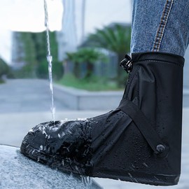 SooGree Rain Shoes Covers Waterproof Rain Boot Shoes Covers with Zipper Non-Slip PVC Rubber Sole Snow Shoes Cover Durable Outdoor Overshoes Gear for Women Men Cycling Planting Fishing Gardening Travel