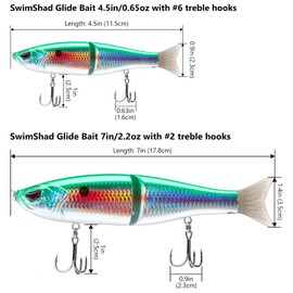 Bassdash SwimShad Glide Baits Jointed Swimbait Bass Pike Salmon Trout Muskie Fishing Lure