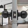 Gobrico Matte Black Doorknobs with Square Rosette/Round Interior Door Locks