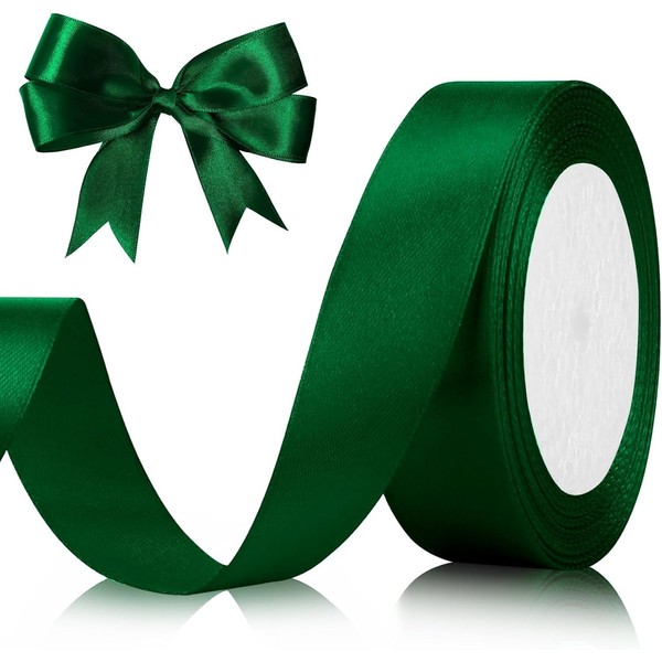 23 Metres Gift Ribbon Dark Green 25 mm Satin Ribbon