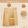 130 Pcs Paper Sourdough Bread Bags with Window, 16x10.2x5 In,