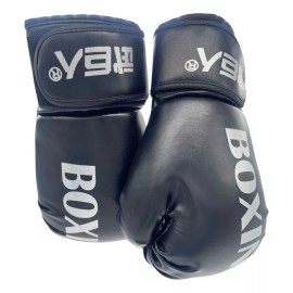 Compraymas Guantes De Boxeo 12oz Con Velcro Para Kickboxing Guante Pele