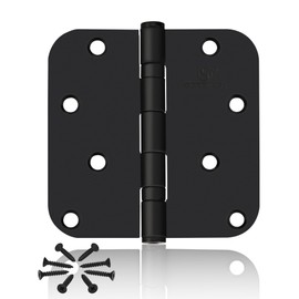 SORGMACH 304 Stainless Steel 4 Inch Matte Black Door Hinges 5/8" Radius Corners Interior Hinges 4'' Ball Bearing Door Hinges- 3 Pack