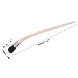 uxcell Bent Radiator Paint Brush 16" Length 1.5" Width Bristle with Long Wood Handle for Wall Treatment Black