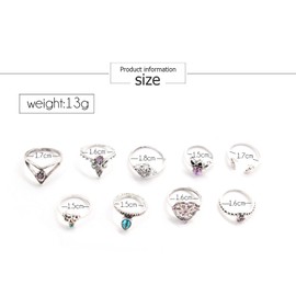 TseenYi Boho Knuckle Rings Set Silver Stackable Joint Finger Rings Retro Stackable Midi Rings Hand Jewelry for Women and Teen Girls