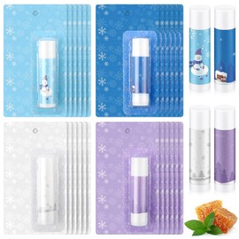 24 Pcs Winter Snowflake Lip Balms Gifts Bulk Honey Flavored Moisturizing Nourishing Lip Balm Appreciation Gift Snowman Party Supplies for Winter Holiday Adult Employee Teacher Birthday