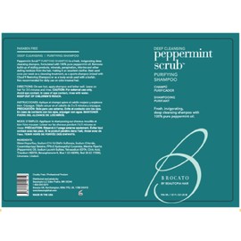 Brocato Peppermint Scrub Purifying Shampoo, Deep Cleansing, 32 Oz. | Fresh, Invigorating, & Lightweight with Pure Peppermint Oil | Ideal for Oily to Normal Hair Types | Sulfate & Paraben Free