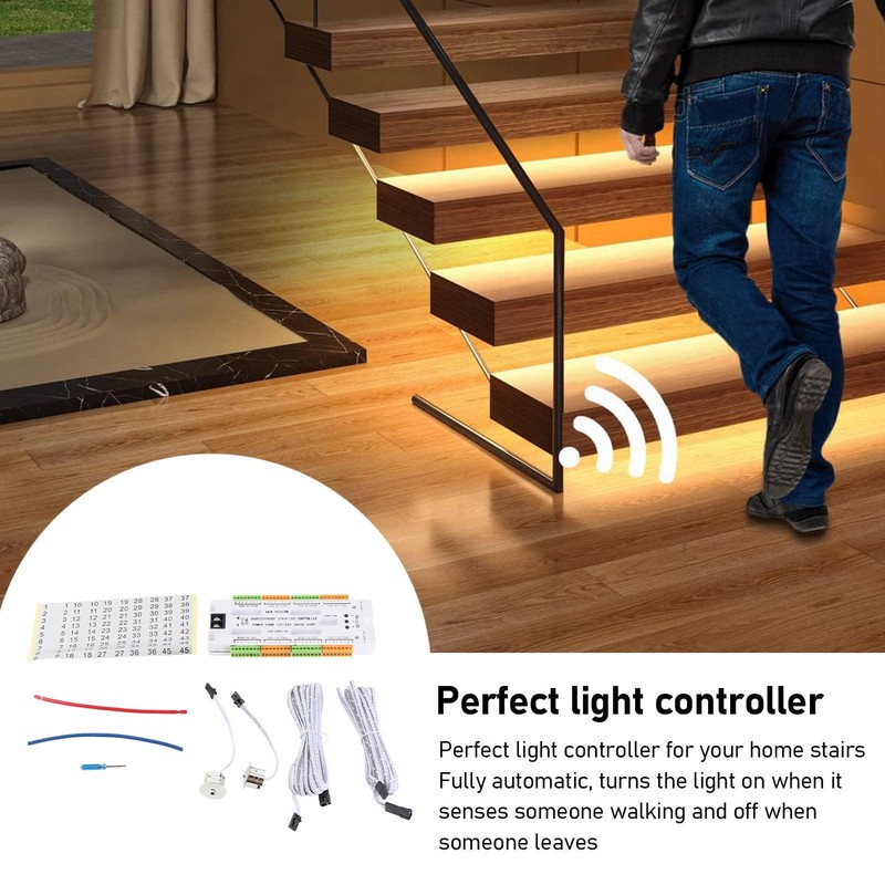 Ejoyous Stair Lighting with Motion Sensor, LED Stair Light Controller,