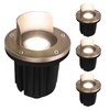 GKOLED 4 Pack, LED Brass Well Lights, 12V IP67 Waterproof