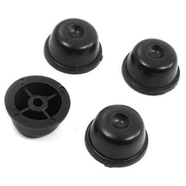 Flyshop Metal Stud Screw Mount Luggage Feet Foot Pad 4 Pcs Black (0.75 x 0.43)