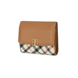 Daks (신세계강남점)DCWA4E428W2 VICTORIA 브라운 체크배색 DD로고 3단 반지갑 (Shinsegae Gangnam Store) DCWA4E428W2 VICTORIA Brown Checked Color Block DD Logo 3-Fold Wallet