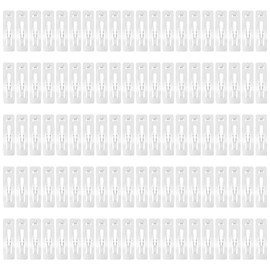 Lawie 100 Pack Bulk 2 Inch 5 CM Rectangle Square Snap Metal Hair Clips Barrettes Silver Hairpins Clips Thin Fine Bang Hair Holder Craft DIY Accessories for Women Girl Kids