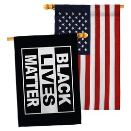 Black Lives Matter House Flags Pack Support BLM Anti Racism Justice Revolution Movement Equality Social USA Embroidery Small Decorative Gift Yard Banner Double-Sided Made In 28 X 40
