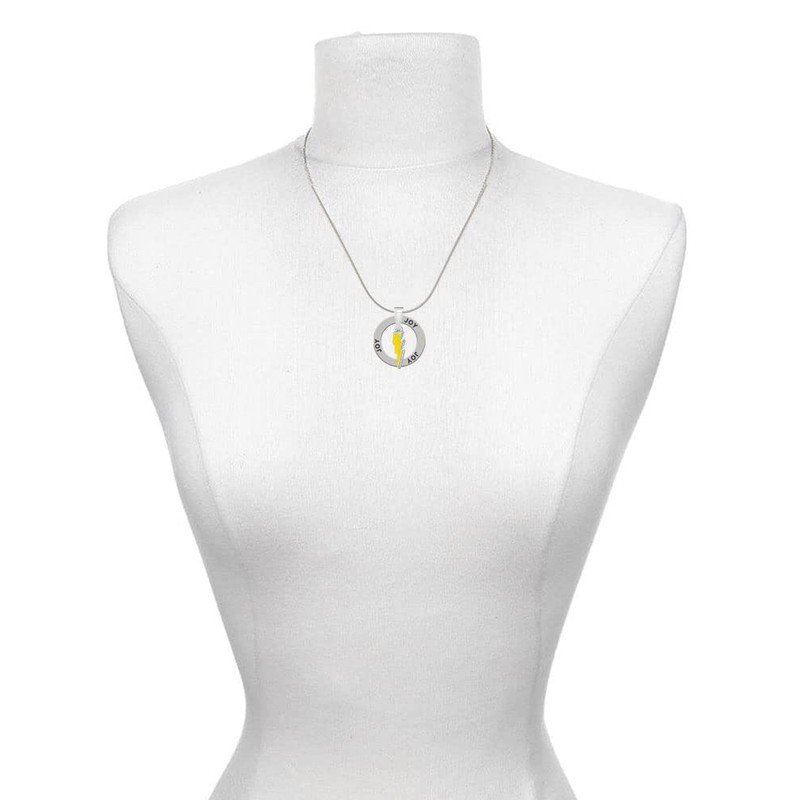 Delight Jewelry Silvertone Yellow Lightning Bolt - Sister Ring Charm
