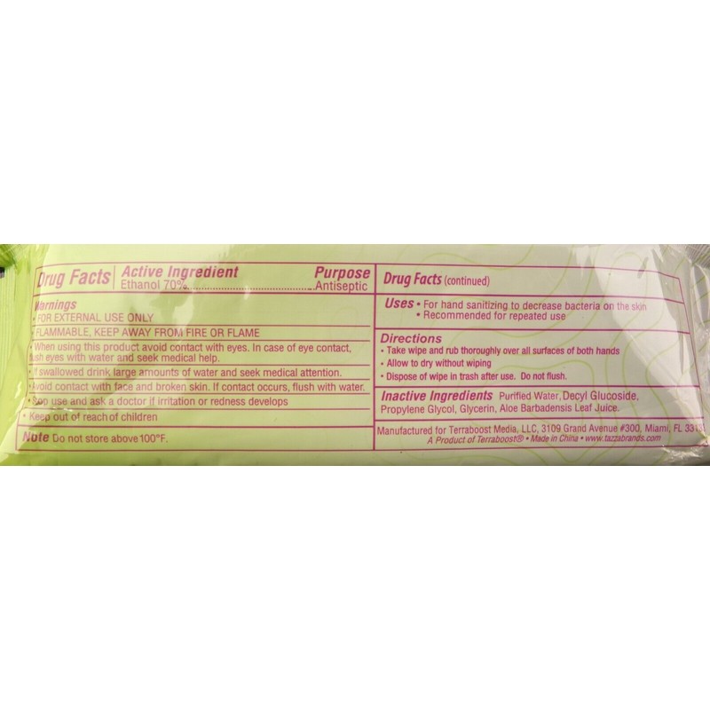 TAZZA-X 4 - 80ct Packs Tazza-X Hand Sanitizing Wipes 70%