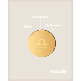 GD GOOD.designs Zodiac Necklace Gold 18 Carat Waterproof I Gold-Plated Necklace with Horoscope Pendant I Zodiac Necklace Made of Stainless Steel for Women, Stainless Steel, Onyx