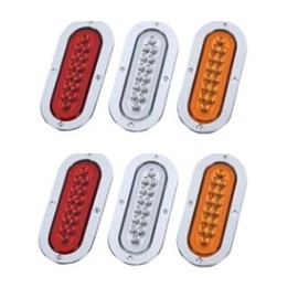 Oval Trailer Rear Lights, 6inch Red Side Marker Clearance Lights Surface Mount Rear Marker Lights, 12V 24V for Lorry Truck Car Bus Trailer 2Red 2 Yellow 2White