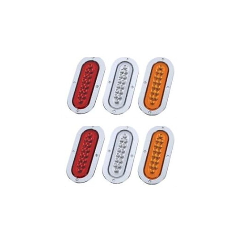 Oval Trailer Rear Lights, 6inch Red Side Marker Clearance Lights