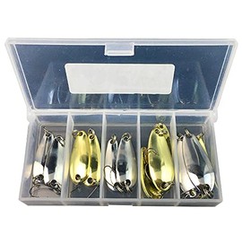 ANCLLO 12pcs Fishing Lure Bait, Bass Trout Salmon Carbide Bait Fishing Lure Kit Set, Freshwater Saltwater Fishing Lure with Box