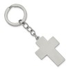 The Black Bow Engravable Polished Cross Key Chain in Stainless