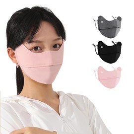 [LAAVVA] UV Cut Mask Cooling Mask [UV Protection 99% UPF 50+] 3D Small Face Cool Touch Cool Cool Does Not Burn Not Staying Stuck Easy To Breathe Ultraviolet Sports Face Cover Cool Mesh Ultraviolet