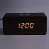 Wooden LED Clock Home Bedroom Brown Digital Alarm Clock with