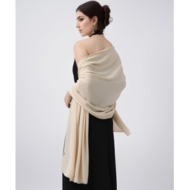 Gochoneng Women's Chiffon Scarf Shawls and Wraps for Evening Dresses Soft Bridesmaid Wedding Bridal Scarves Sun Protection Shawl Off White