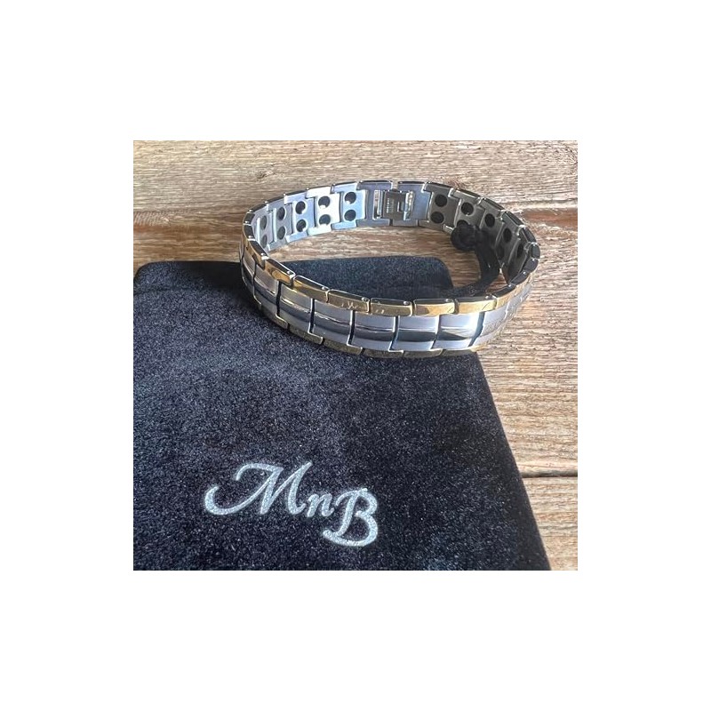 MnB Magnetic Bracelets Titanium Bracelet (Silver and Gold)