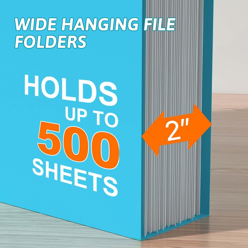 Nordun Plastic Hanging File Folder Extra Capacity,12 Pack Reinforced Hang
