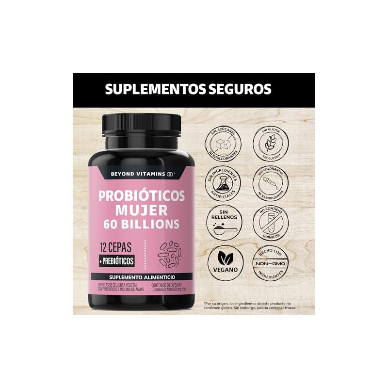 Probióticos Mujer 60 Billion + Prebióticos + Inulina de Agave|
