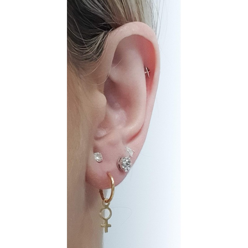 ENTREPLATA 925 Sterling Silver Earrings 24K Gold Plated Symbol for