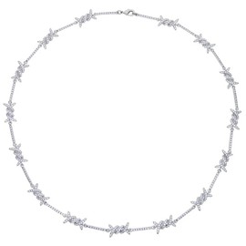 925 Sterling Silver Heart Barbed Wire Necklace For Men and Women - 14K Yellow Gold Barbwire Little Thorns Chain Choker Jewelry Gifts Barb Wine Necklace Gothic Hiphop Punk Little Thorns Chain Choker